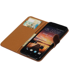 Mocca Pull-Up PU booktype wallet cover hoesje voor HTC One X9