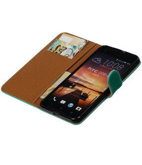 Groen Pull-Up PU booktype wallet cover hoesje voor HTC One X9