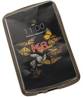 LG K8 TPU Back Cover Hoesje Transparant Grijs