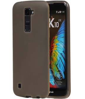 LG K10 TPU Back Cover Hoesje Transparant Grijs