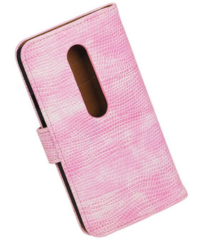 Motorola Moto G (3rd gen) - Mini Slang Roze Bookstyle Hoesje