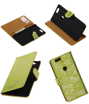 Huawei Nexus 6P - Lace Groen Booktype Wallet Hoesje