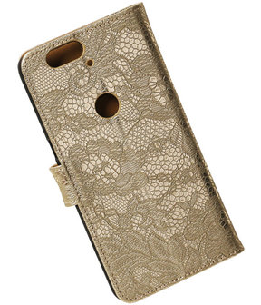 Huawei Nexus 6P - Lace Goud Booktype Wallet Hoesje