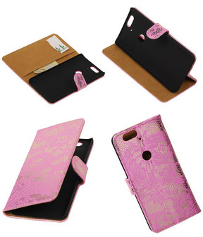 Huawei Nexus 6P - Lace Roze Booktype Wallet Hoesje