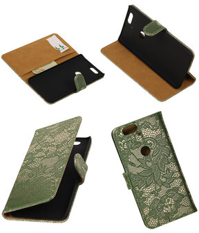 Huawei Nexus 6P - Lace Donker Groen Booktype Wallet Hoesje