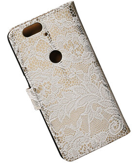 Huawei Nexus 6P - Lace Wit Booktype Wallet Hoesje