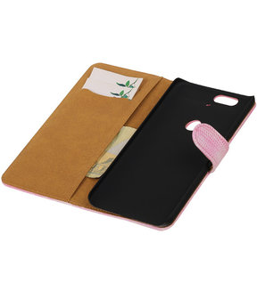 Huawei Nexus 6P - Mini Slang Roze Booktype Wallet Hoesje