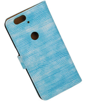 Huawei Nexus 6P - Mini Slang Turquoise Booktype Wallet Hoesje