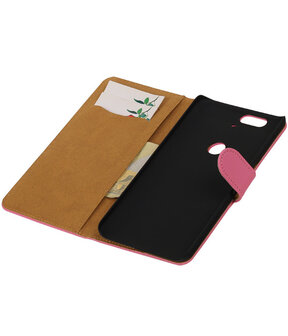 Huawei Nexus 6P - Effen Roze Booktype Wallet Hoesje
