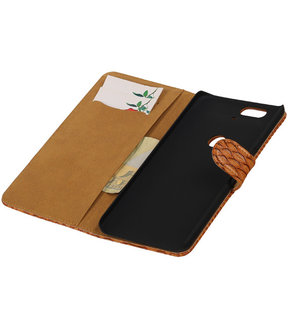 Huawei Nexus 6P - Slang Bruin Bookstyle Wallet Hoesje