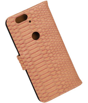 Huawei Nexus 6P - Slang Roze Bookstyle Wallet Hoesje