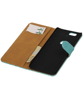 Huawei Nexus 6P - Slang Turquoise Bookstyle Wallet Hoesje