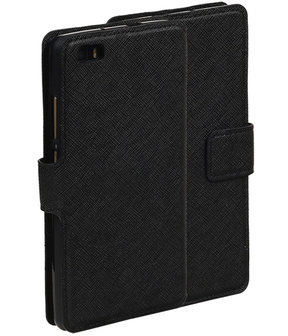 Zwart Huawei P8 Lite TPU wallet case booktype hoesje HM Book