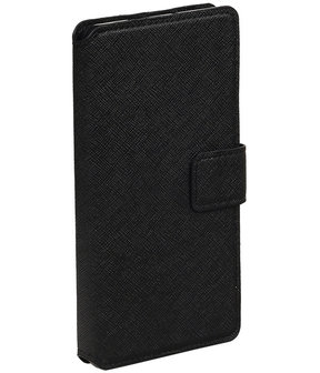 Zwart Huawei P8 Lite TPU wallet case booktype hoesje HM Book