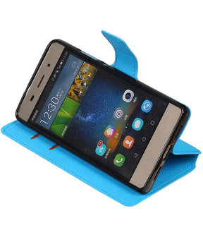 Blauw Huawei P8 Lite TPU wallet case booktype hoesje HM Book