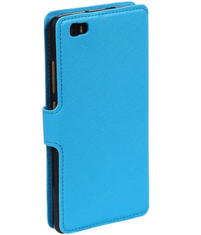 Blauw Huawei P8 Lite TPU wallet case booktype hoesje HM Book