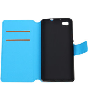 Blauw Huawei P8 Lite TPU wallet case booktype hoesje HM Book