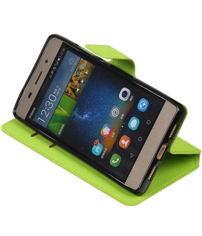 Groen Huawei P8 Lite TPU wallet case booktype hoesje HM Book