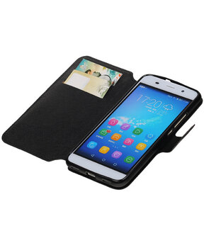 Zwart Huawei Honor Y6 TPU wallet case booktype hoesje HM Book