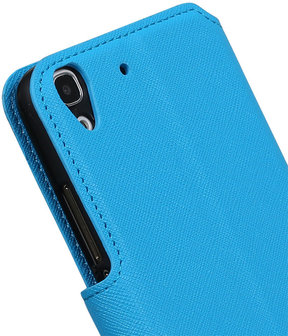 Blauw Huawei Honor Y6 TPU wallet case booktype hoesje HM Book