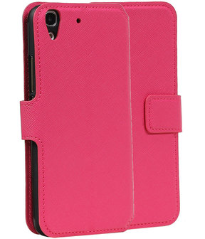 Roze Huawei Honor Y6 TPU wallet case booktype hoesje HM Book