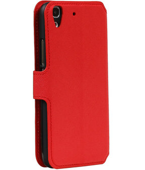 Rood Huawei Honor Y6 TPU wallet case booktype hoesje HM Book