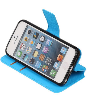 Blauw Apple iPhone 6 / 6s TPU wallet case booktype hoesje HM Book