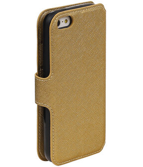 Goud Apple iPhone 6 / 6s TPU wallet case booktype hoesje HM Book