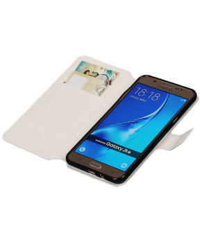 Wit Samsung Galaxy J5 2016 TPU wallet case booktype hoesje HM Book