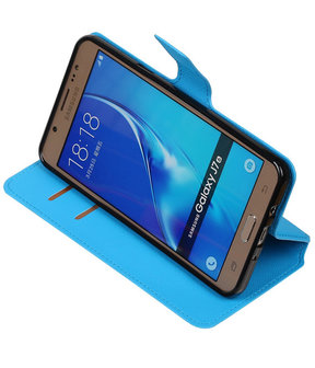 Blauw Samsung Galaxy J7 2016 TPU wallet case booktype hoesje HM Book