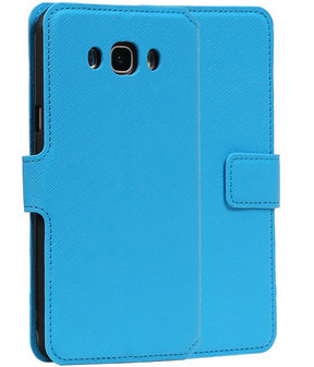 Blauw Samsung Galaxy J7 2016 TPU wallet case booktype hoesje HM Book