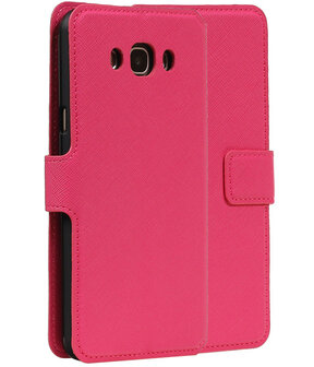 Roze Samsung Galaxy J7 2016 TPU wallet case booktype hoesje HM Book
