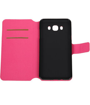 Roze Samsung Galaxy J7 2016 TPU wallet case booktype hoesje HM Book