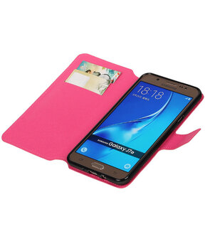 Roze Samsung Galaxy J7 2016 TPU wallet case booktype hoesje HM Book