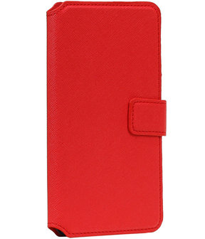 Rood Samsung Galaxy J7 2016 TPU wallet case booktype hoesje HM Book