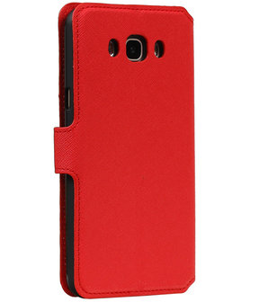 Rood Samsung Galaxy J7 2016 TPU wallet case booktype hoesje HM Book