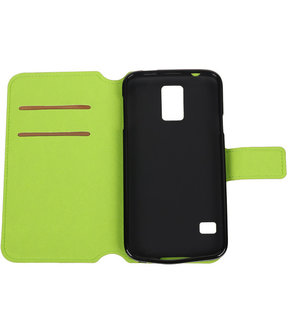 Groen Samsung Galaxy S5 TPU wallet case booktype hoesje HM Book