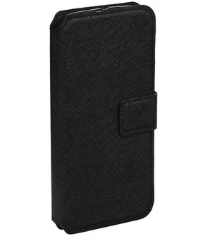 Zwart Samsung Galaxy S6 TPU wallet case booktype hoesje HM Book