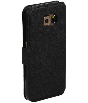 Zwart Samsung Galaxy S6 TPU wallet case booktype hoesje HM Book