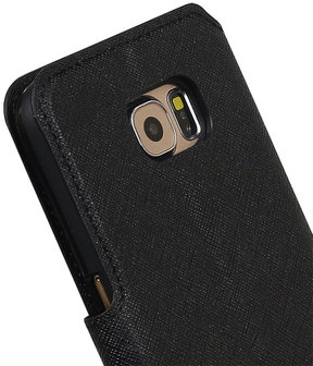 Zwart Samsung Galaxy S6 TPU wallet case booktype hoesje HM Book