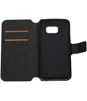 Zwart Samsung Galaxy S6 TPU wallet case booktype hoesje HM Book