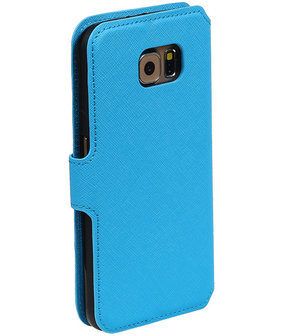 Blauw Samsung Galaxy S6 TPU wallet case booktype hoesje HM Book