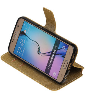 Goud Samsung Galaxy S6 TPU wallet case booktype hoesje HM Book