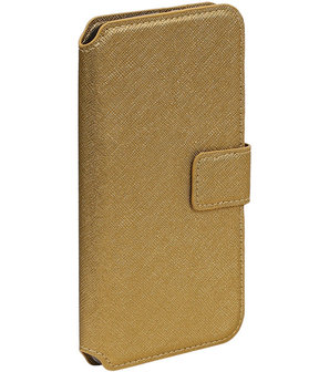 Goud Samsung Galaxy S6 TPU wallet case booktype hoesje HM Book