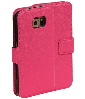 Roze Samsung Galaxy S6 TPU wallet case booktype hoesje HM Book