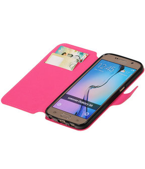 Roze Samsung Galaxy S6 TPU wallet case booktype hoesje HM Book