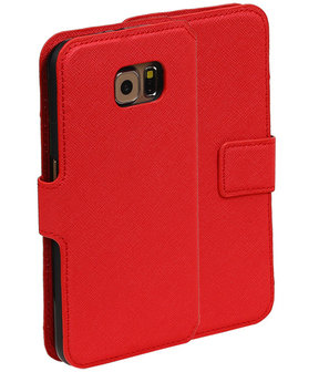 Rood Samsung Galaxy S6 TPU wallet case booktype hoesje HM Book