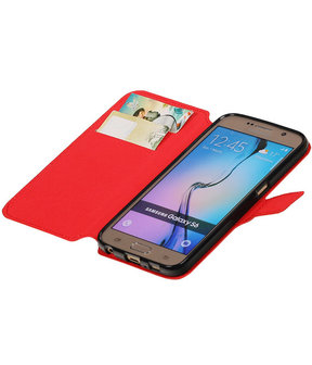 Rood Samsung Galaxy S6 TPU wallet case booktype hoesje HM Book