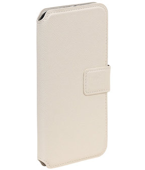 Wit Samsung Galaxy S6 TPU wallet case booktype hoesje HM Book