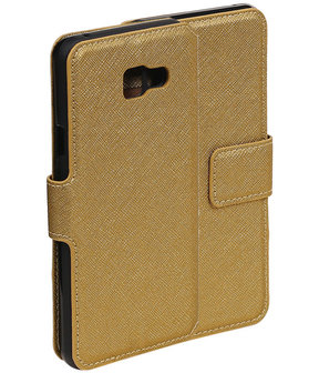 Goud Samsung Galaxy A3 2016 TPU wallet case booktype hoesje HM Book